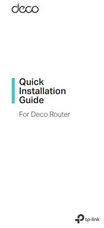 tp-link 7106509164 Deco Router User Guide