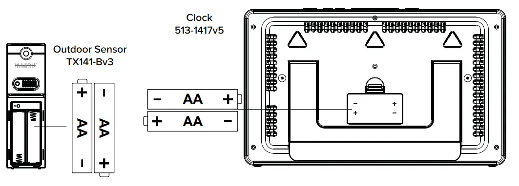 LA CROSSE TECHNOLOGY 513 1417V5 Atomic Digital Wall Clock-POWER UP