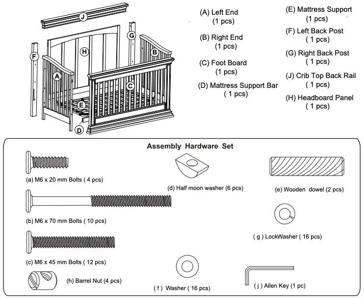 Crib Assembly Parts