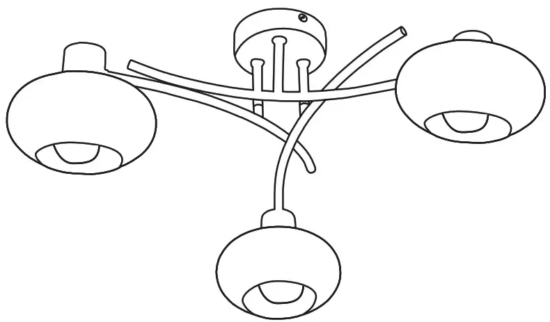 JOHN LEWIS Elio Pendant 3 Arm Ceiling Light