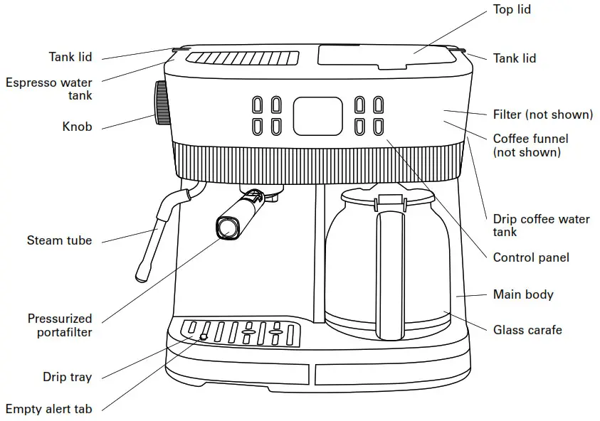 brim 50018 19 Bar Espresso and 10 Cup Programmable Coffee Maker