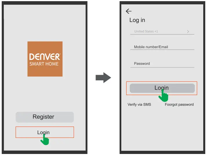DENVER IOB-207 Wi-Fi IP Outdoor Smart Camera - login