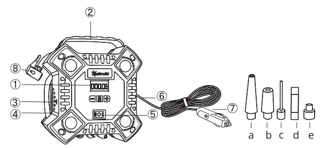 AstroAI JY6P160-12 Electric Portable Air Compressor Pump User Manual - Diagram