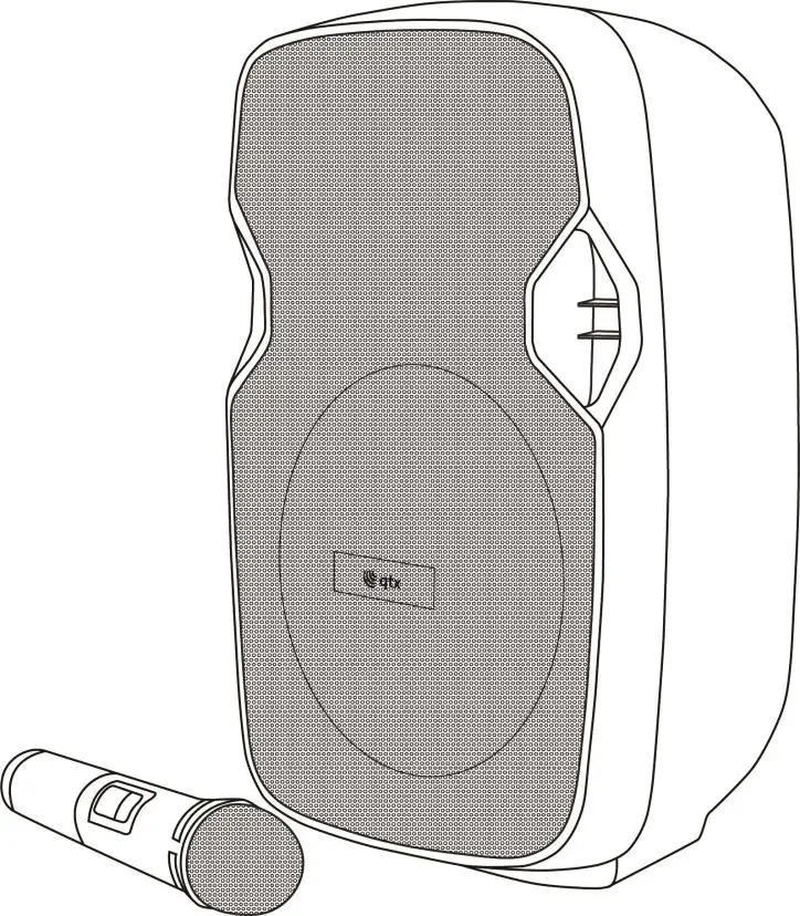 qtx PAL8 Portable PA Unit with LED Effect and TWS Pairing - Cover