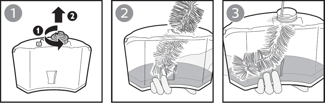 Use a soft bristle bendable brush to clean the inner 01