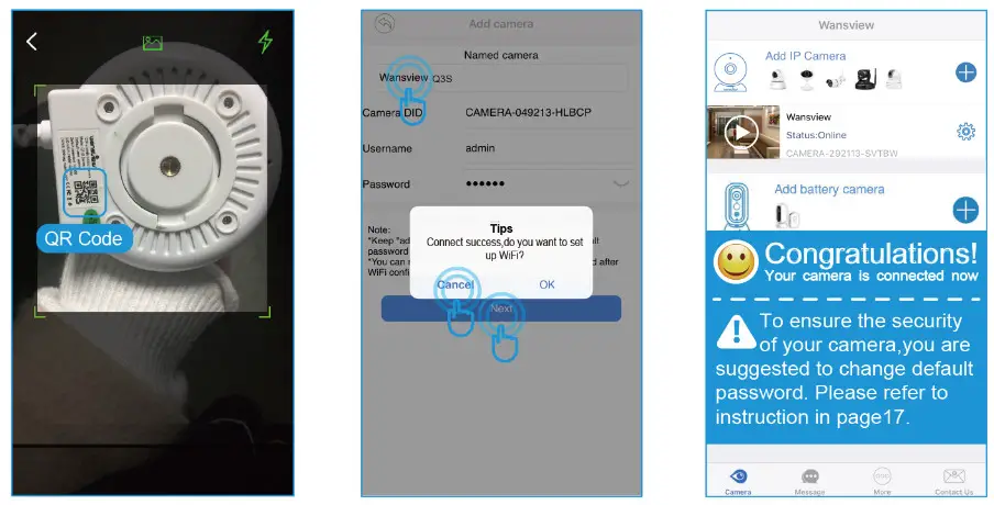 wansview Q3S HD Wireless IP Camera- QR Code
