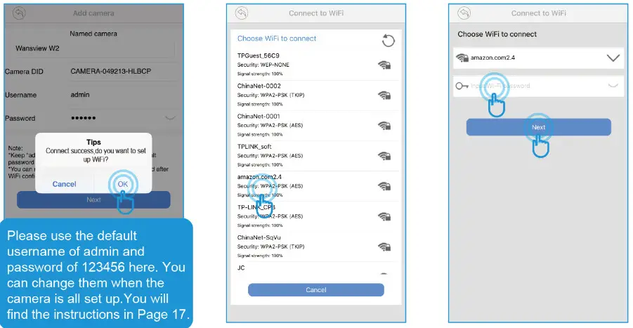 wansview Q3S HD Wireless IP Camera- Wifi setting