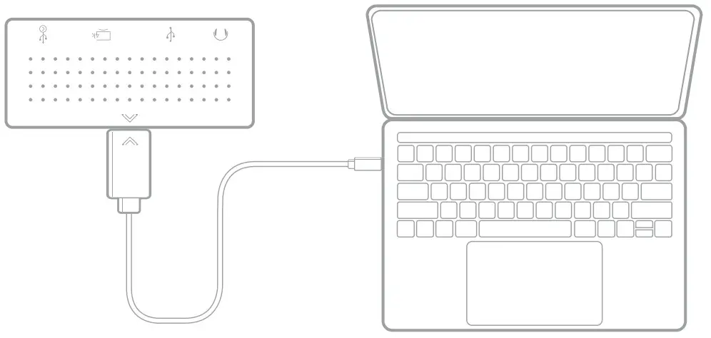 twelve south StayGo Mini USB-C Hub - desktop cable