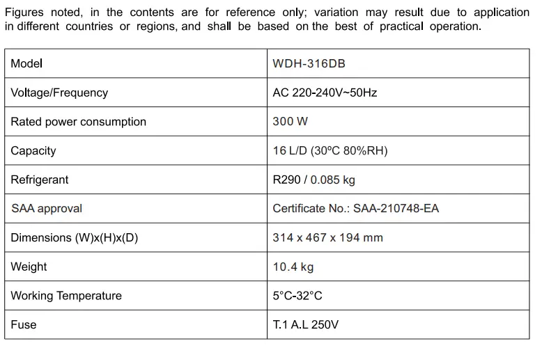 ausclimate WDH-316DB Dehumidifier fig16