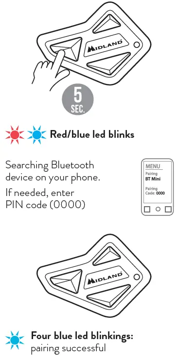 MIDLAND 10013375 BT Mini Communication System 3