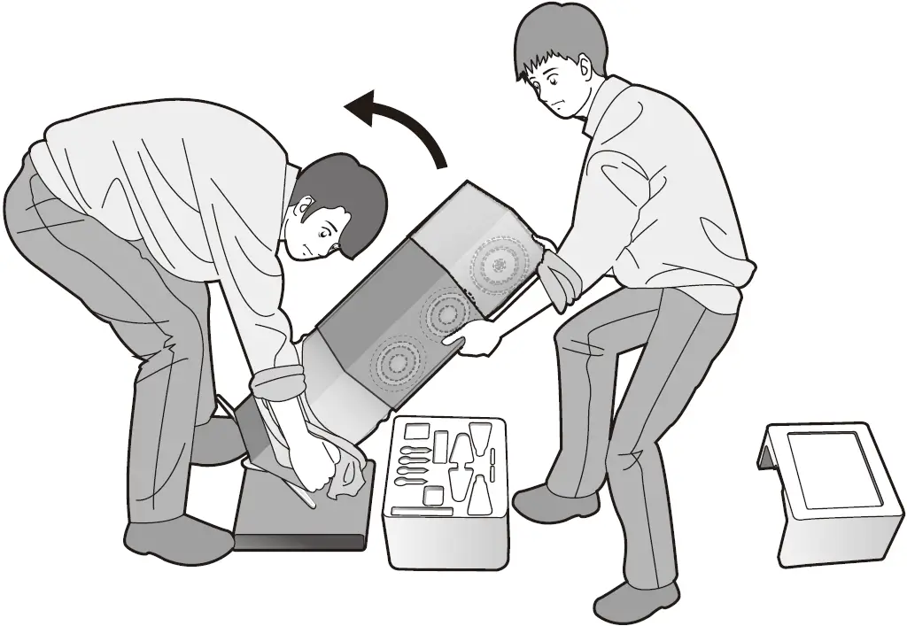 Placing the speakers using the rubber feet 02