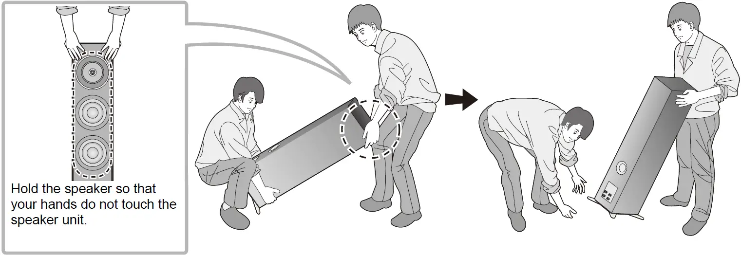 Placing the speakers using the rubber feet 03