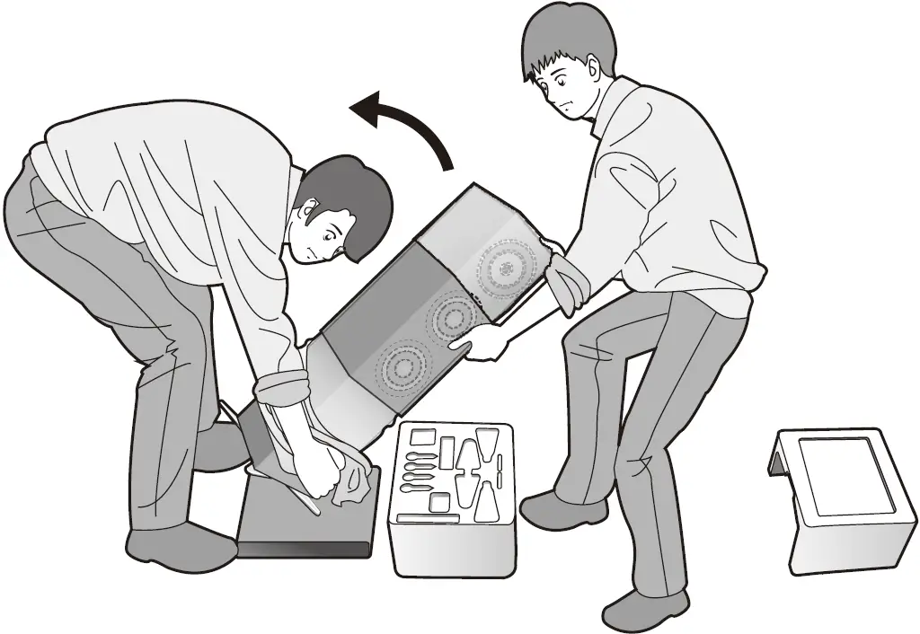 Placing the speakers using the spikes 01