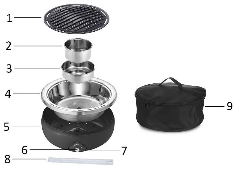 emerio BGP-115557.1 Portable Charcoal BBQ Grill with Fan Fig2