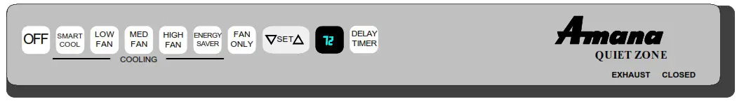 Amana QUIET ZONE 12M12TA Room Air Conditioner - Unit Control