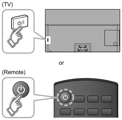 Panasonic 55″ 65″ Class 4K Ultra HD TV - Turn the TV on with the POWER button
