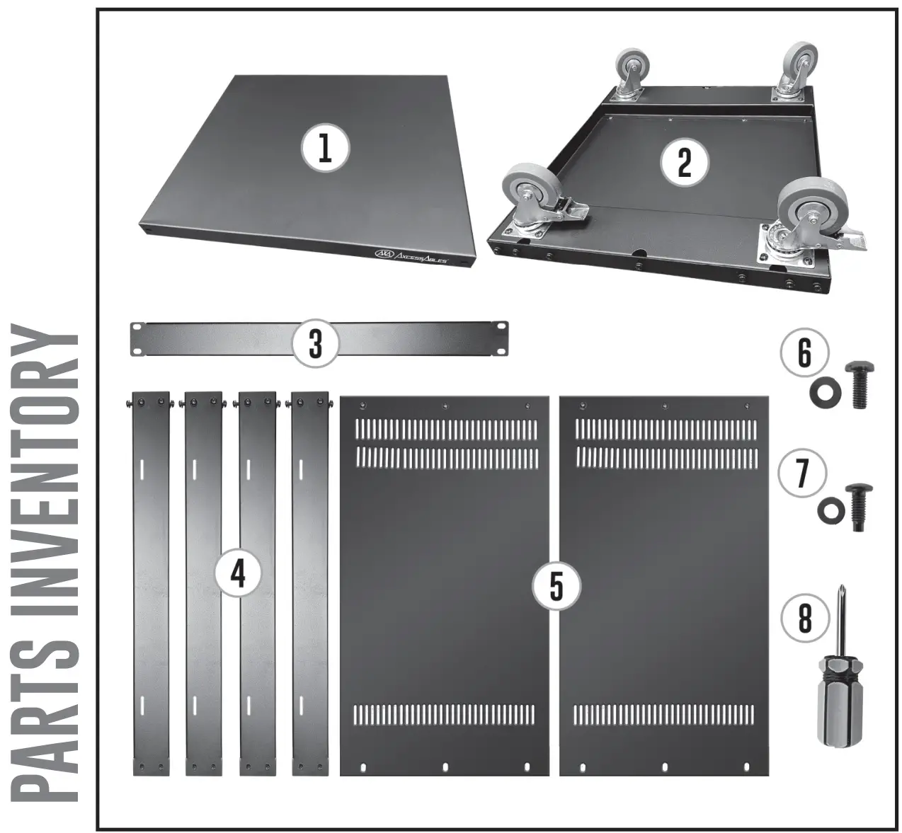 AXCESSABLES RK16U 19 Inch Cabinet AV Rock Stand - parts inventory