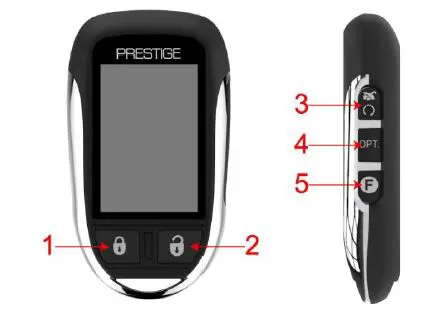 PRESTIGE 18LCDLORTI 2-Way LCD Replacement Remote Control Transmitter-FIG1