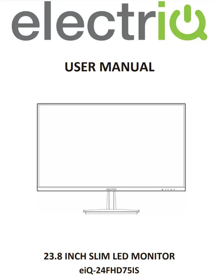 electriQ Slim LED Monitor User Manual 1