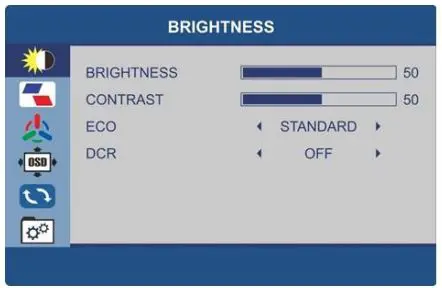 electriQ Slim LED Monitor User Manual - BRIGHTNESS SETTINGS