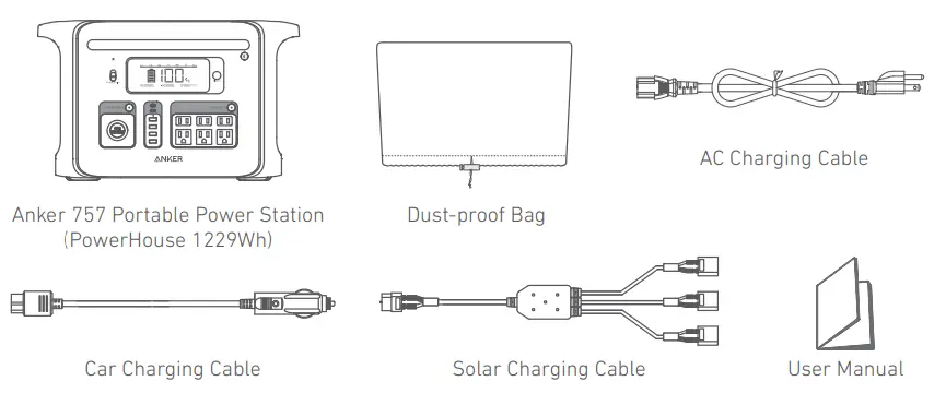 ANKER A1770 757 Portable Power Station - What's in the Box
