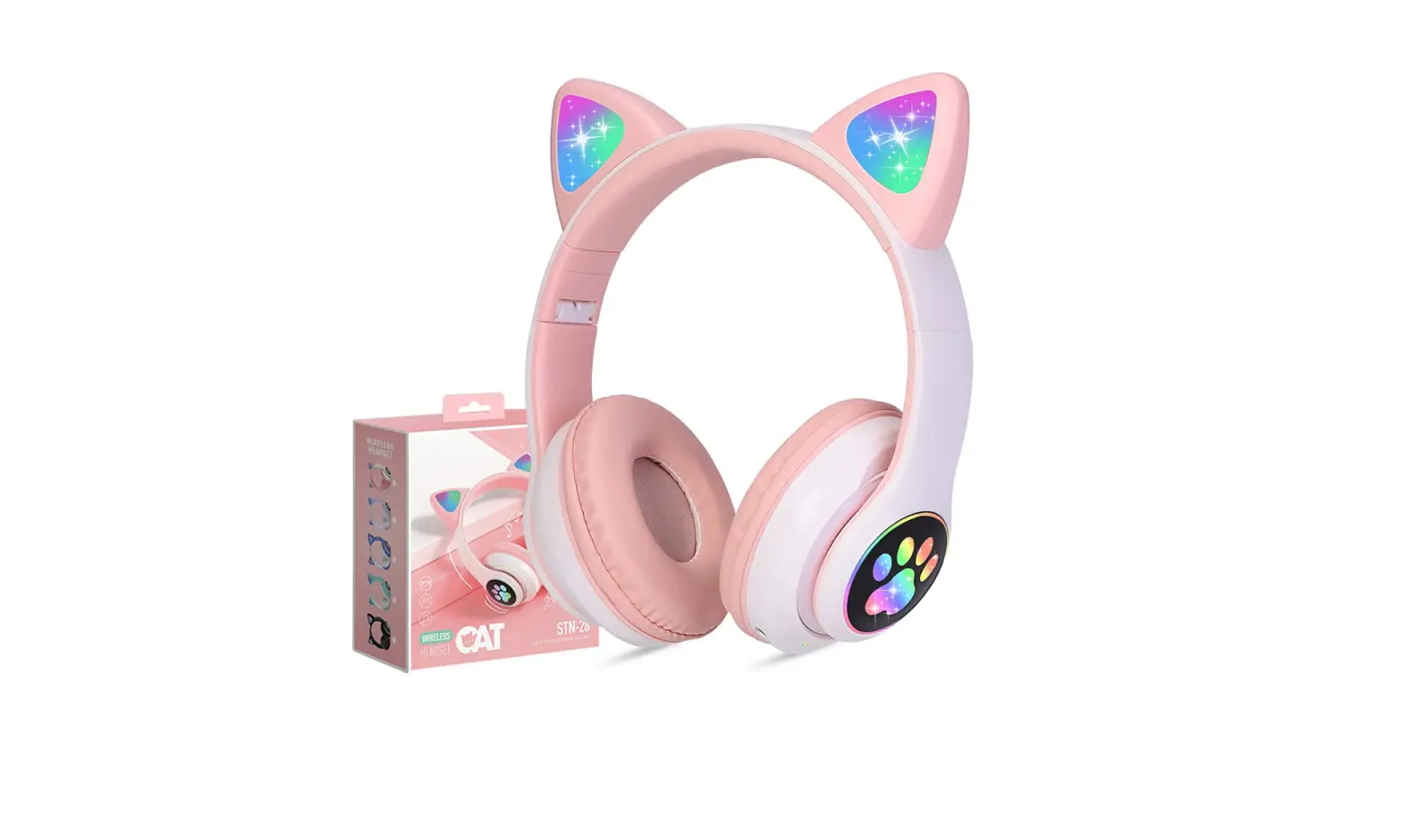 Wireless Headphones Tcjj Cat Ear Led Light Up Bluetooth Foldable Headphones-complete Features/instruction Guide Wireless Headphones Tcjj Cat Ear Led Light Up Bluetooth Foldable Headphones-complete Features/instruction Guide