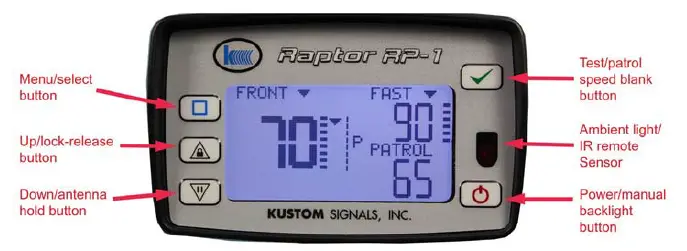 KUSTOM-Raptor-RP-1-Dash-Mounted-RADAR-for-Police-Car-fig-1