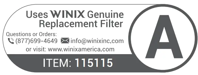 Winix 9800 Large Room Air Purifier - FILTERS 1