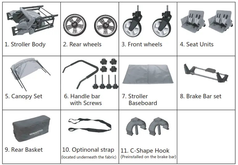 WONDERFOLD WAGON W4 Quad Stroller Wagon - fig