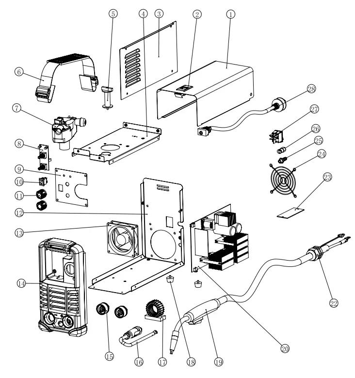 MICHIGAN WELDING CO MIGSTICK130 130A Mig Stick Welding Machine - diagram
