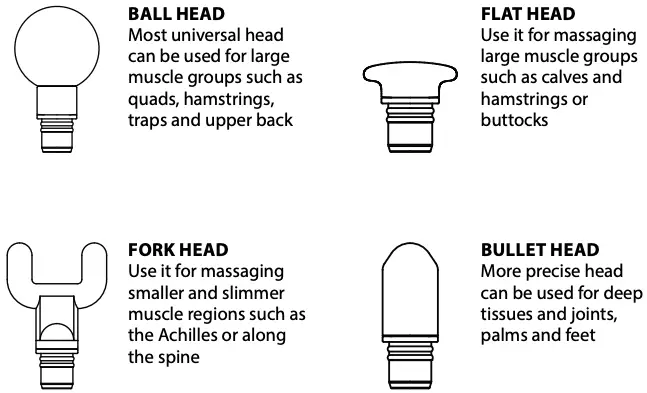 4 Replaceable Massage Heads