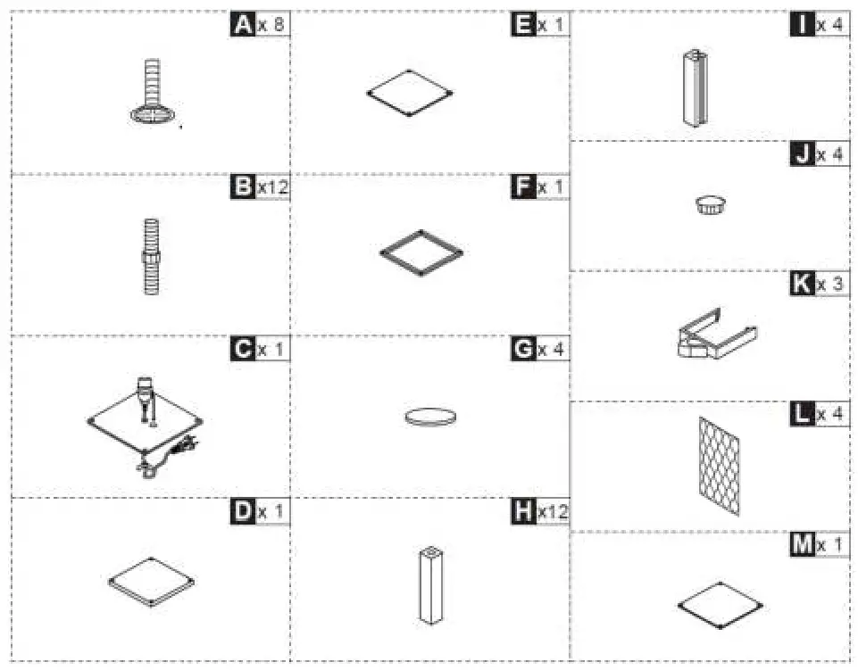 ARTISS SF-3017-B Shelves Floor Lamp Vintage Wood Standing - Assembly