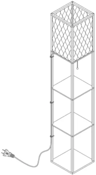 ARTISS SF-3017-B Shelves Floor Lamp Vintage Wood Standing