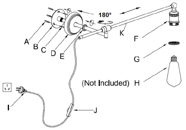 Lucci decor MANOR Adjustable Swing Arm Wall Bracket - FIG 1
