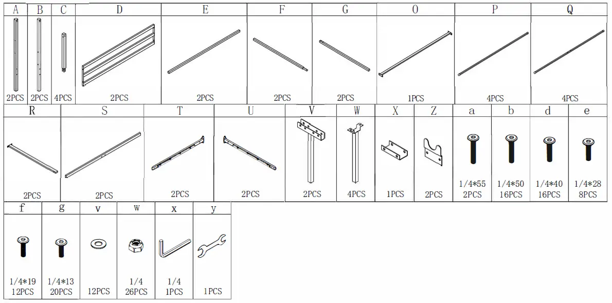 WestSky-746G-60-63-Inch-Wide-Black-Frame-Metal-Queen-Size-Canopy-Bed-01