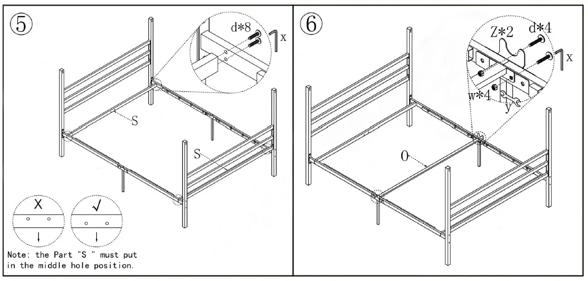 WestSky-746G-60-63-Inch-Wide-Black-Frame-Metal-Queen-Size-Canopy-Bed-04