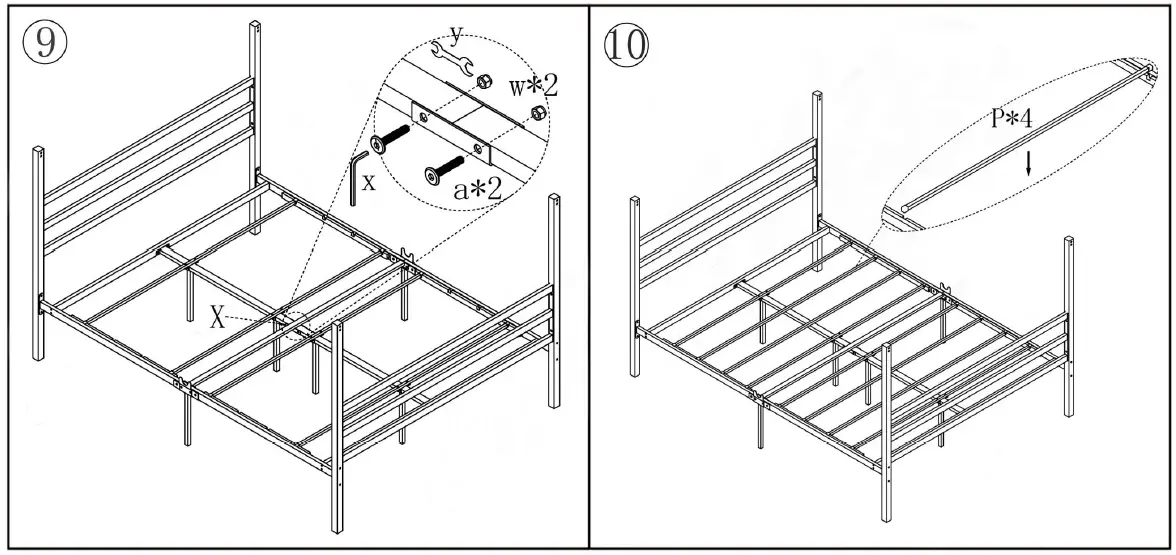 WestSky-746G-60-63-Inch-Wide-Black-Frame-Metal-Queen-Size-Canopy-Bed-05