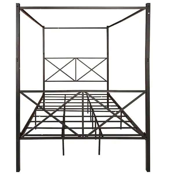 WestSky-746G-60-63-Inch-Wide-Black-Frame-Metal-Queen-Size-Canopy-Bed-PRODUCT-IMAGE