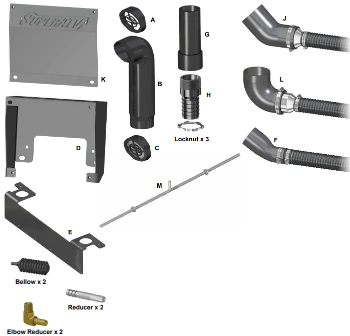 SUPERATV-SKL-P-RAN1K-002-02-Snorkel-Kit-Polaris-Ranger-1000-Depth-Finder-FIG-1