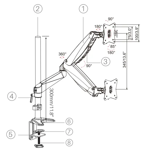 ATUMTEK Single Monitor Gas Spring Desk Mount-1