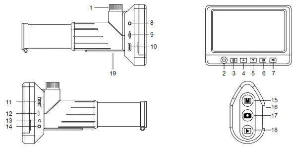 levenhuk Blaze D500 Digital Spotting Scope - Parts of the digital spotting scope