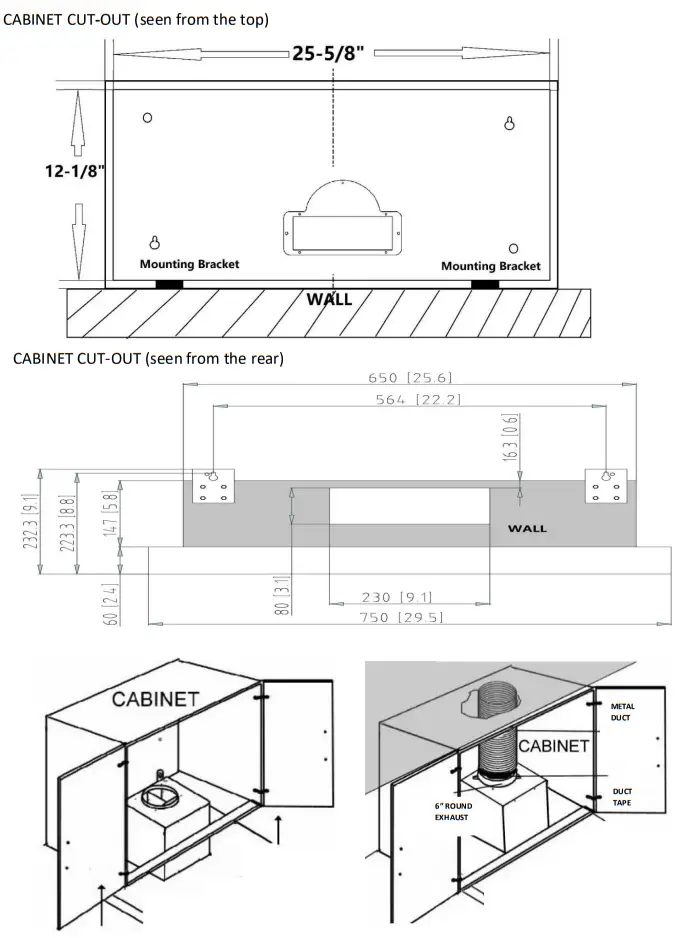 AVG Kentucky AVK 306CS Under Mount Hood - Dimensions 7