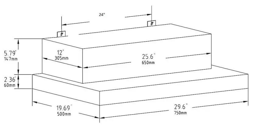 AVG Kentucky AVK 306CS Under Mount Hood - Dimensions