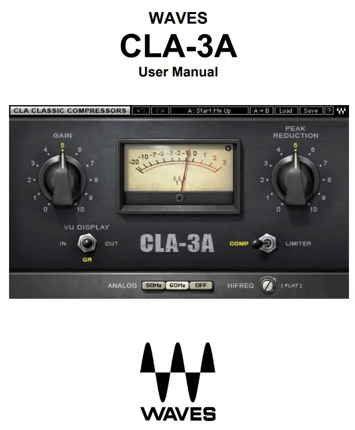 WAVES CLA-3A Compressor Limiter Plugin User Manual