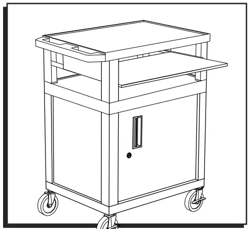 ULINE H-7460 Plastic AV Cart with-