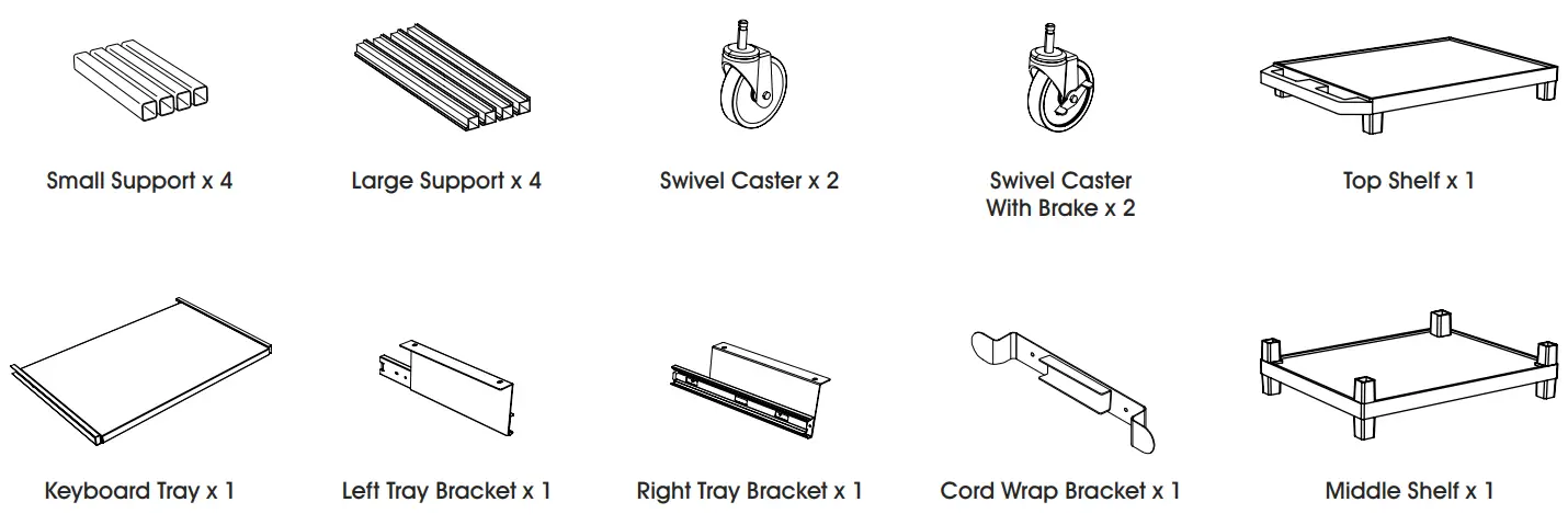 ULINE H-7460 Plastic AV Cart with-parts 1
