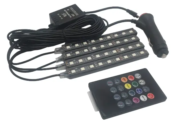 ROVIN SL3948 4 RGB LED Strip with Controller for Car Interior