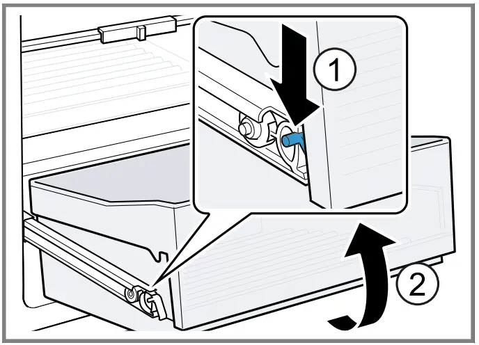 Removing the fruit and vegetable container