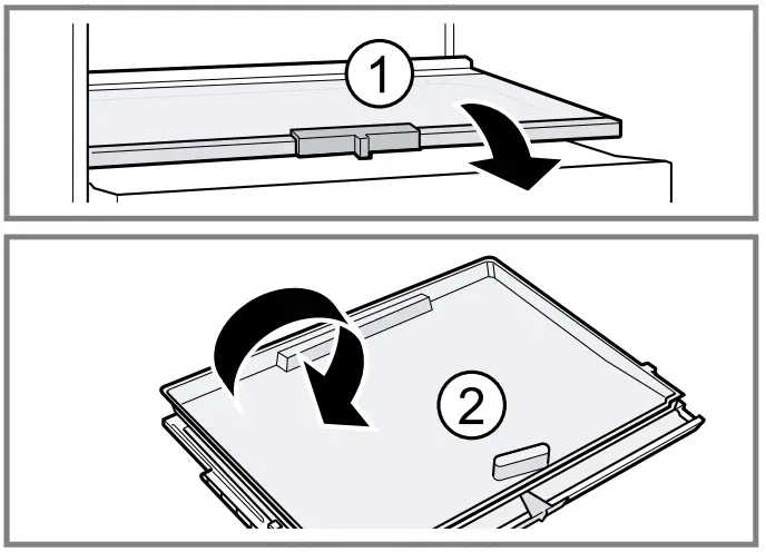 Removing the shelf above the fruit and vegetable container