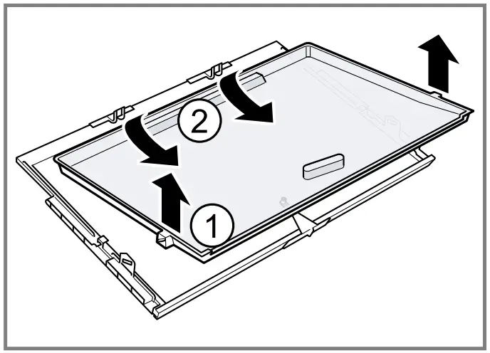 Removing the shelf above the fruit
and vegetable container